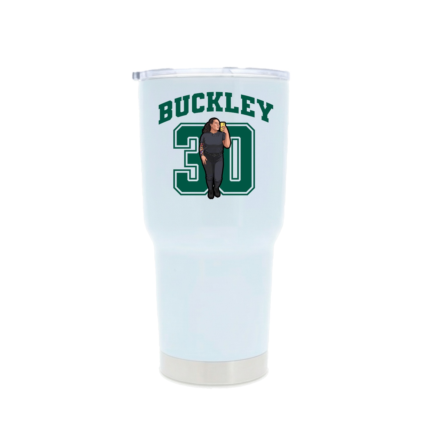 30oz Stainless Steel Tumbler — Number in White