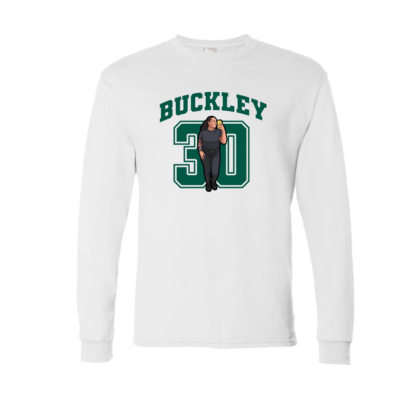 Long Sleeve Tee — Number in White