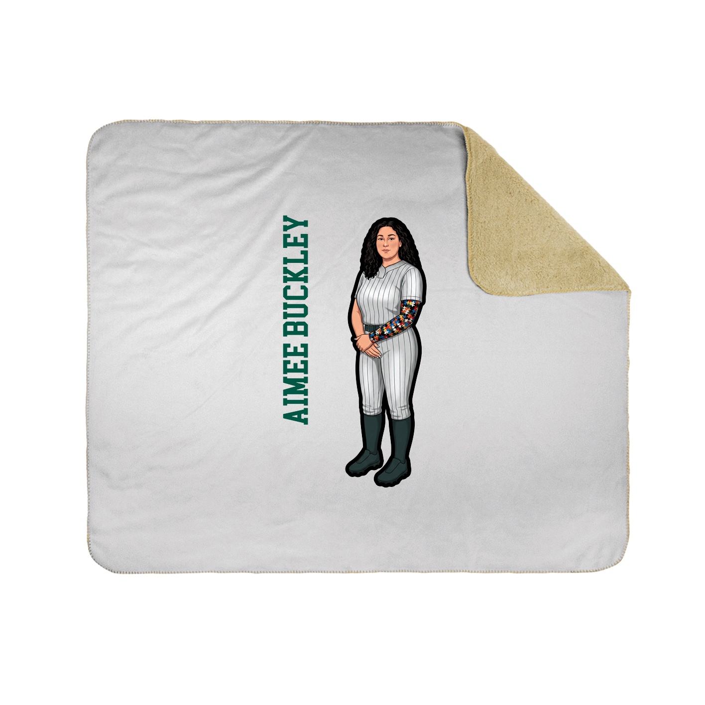 Throw Blanket — Name Vertical in White