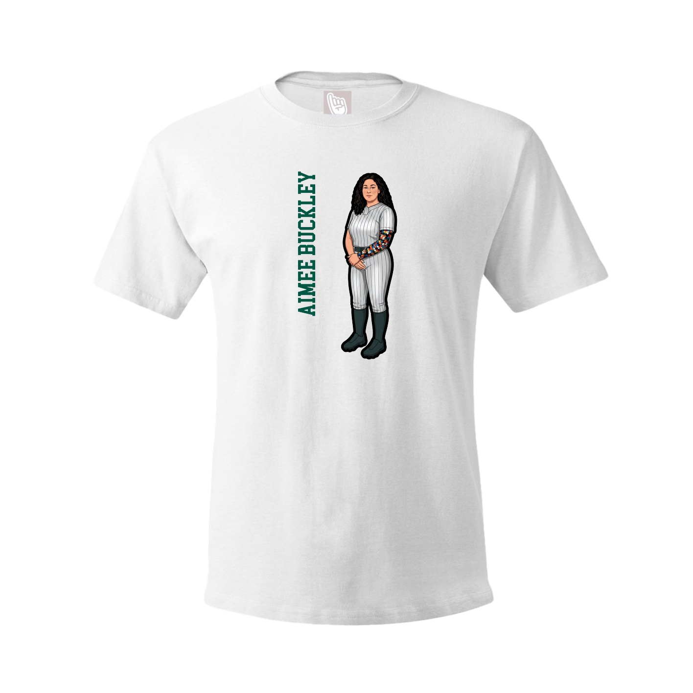 Tee — Name Vertical in White