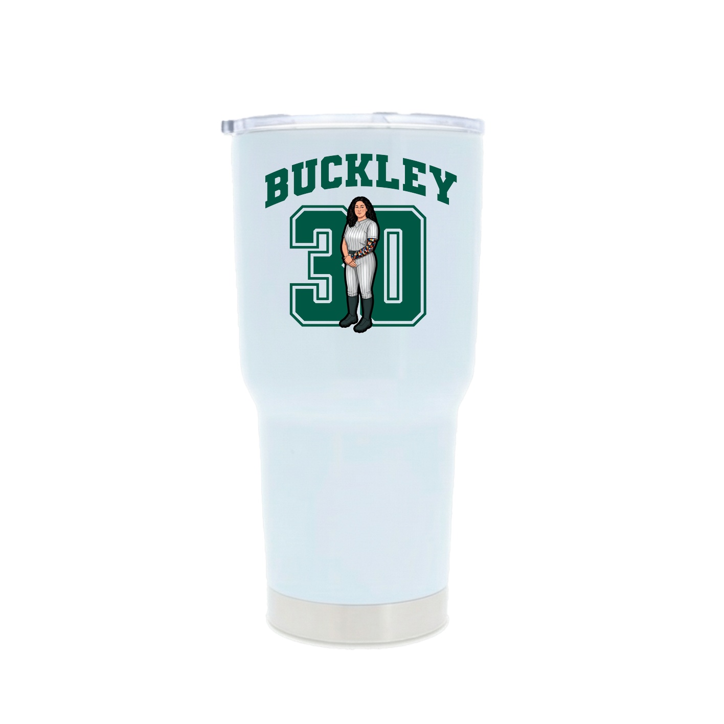 30oz Stainless Steel Tumbler — Number in White