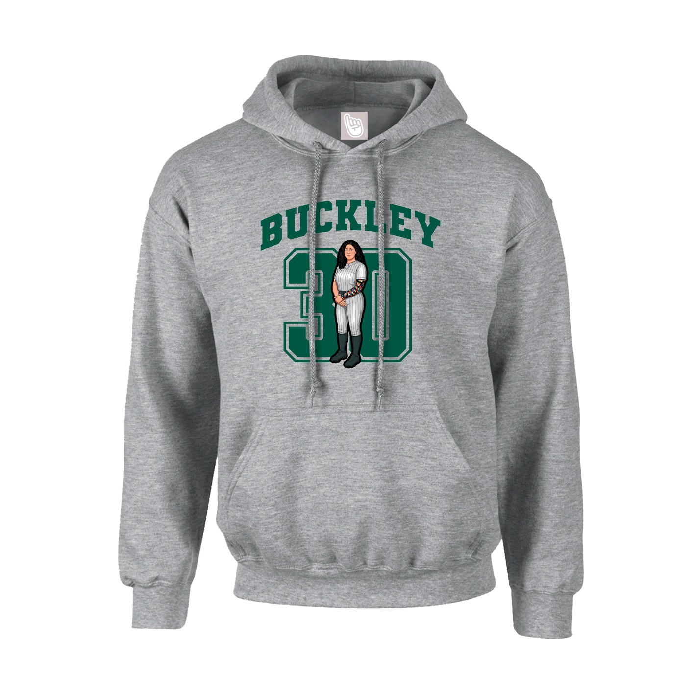 Hoodie — Number in Grey