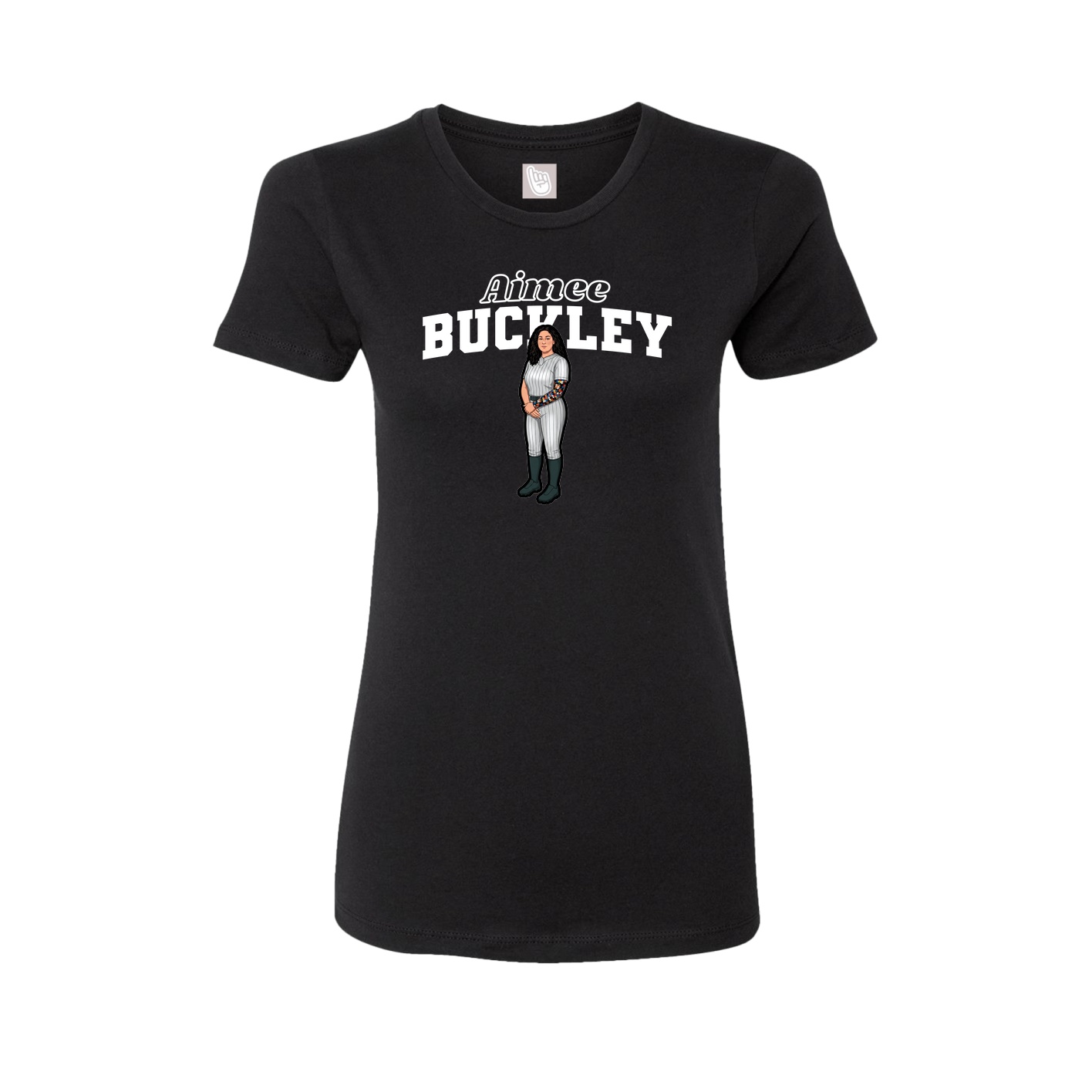 Fitted Women's Tee — Name Arch in Black