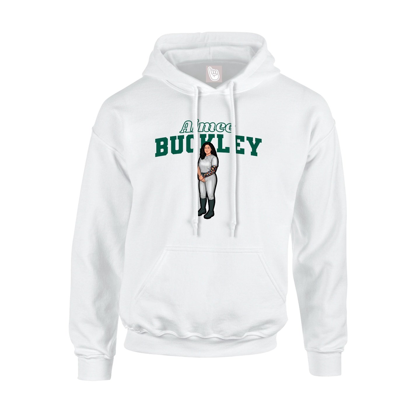 Youth Hoodie — Name Arch in White