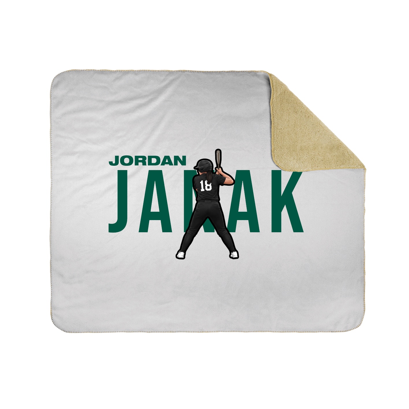 Throw Blanket — Player Name in White