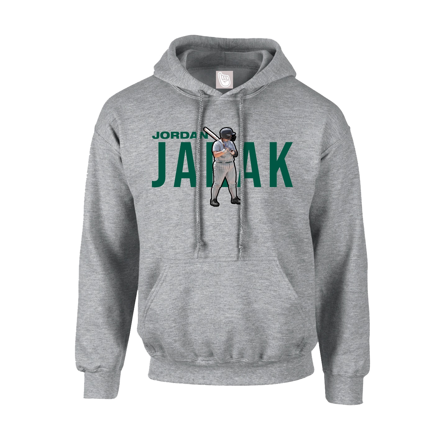 Hoodie — Player Name in Grey