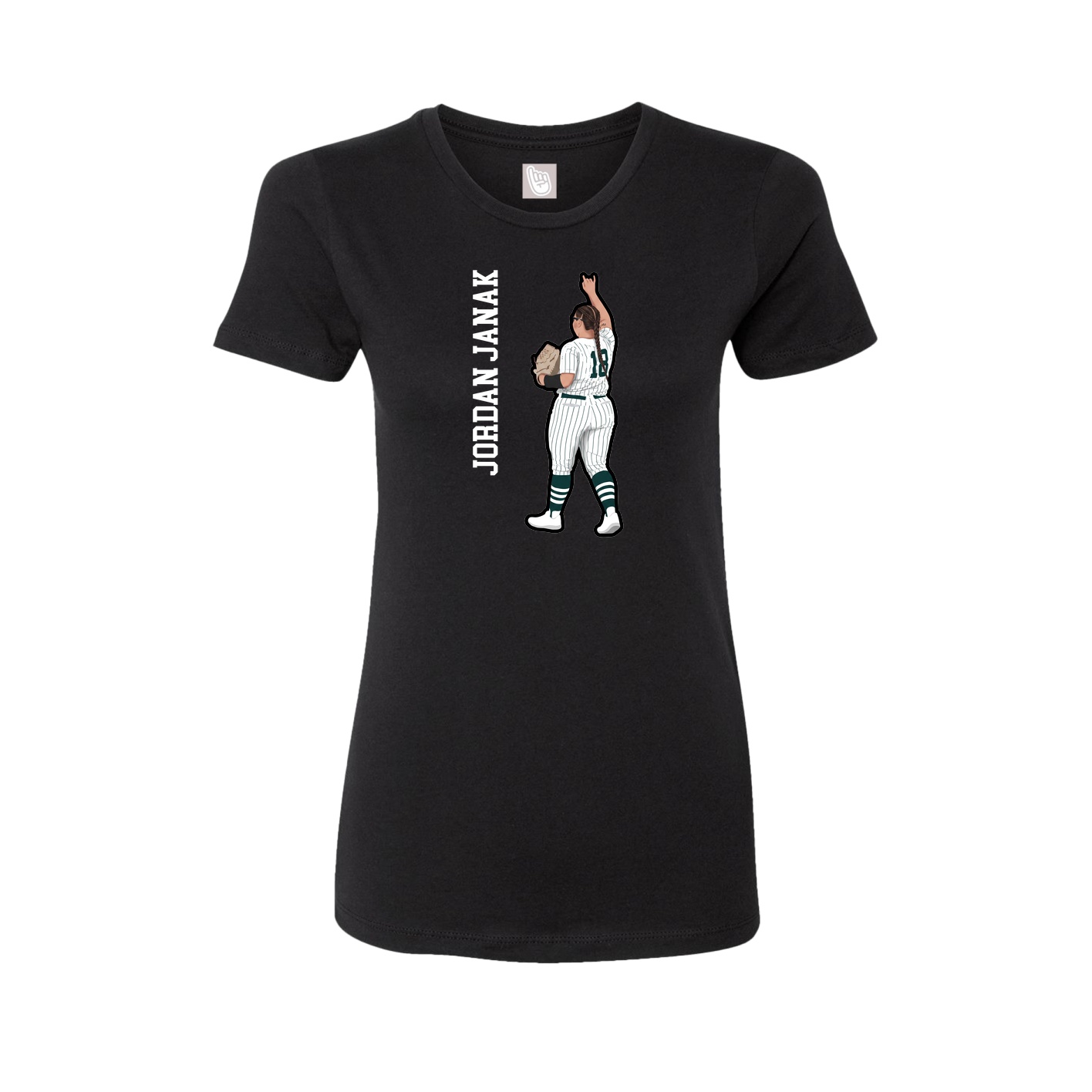 Fitted Women's Tee — Name Vertical in Black
