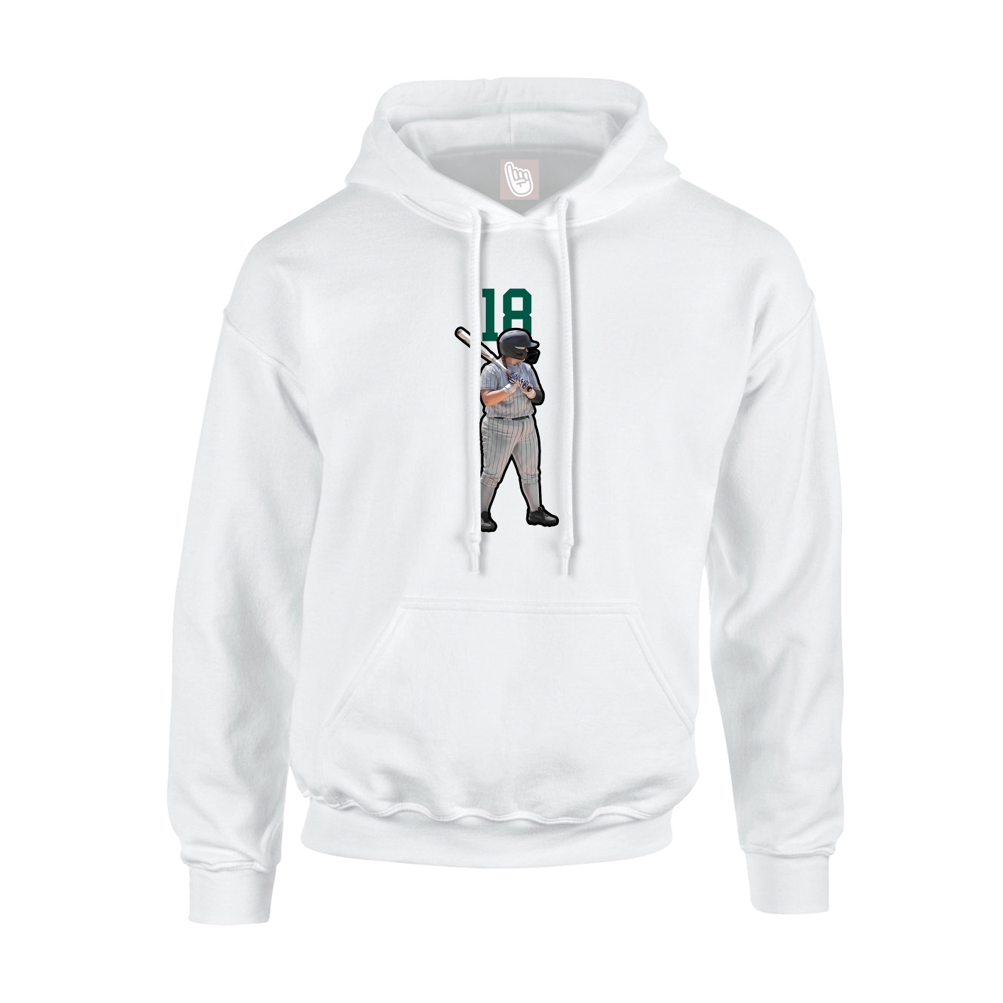 Youth Hoodie — Number Top in White