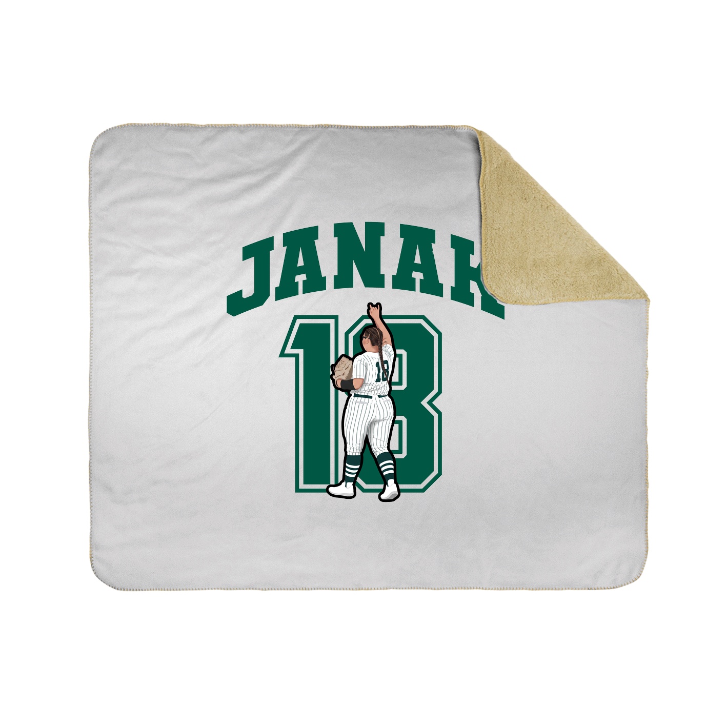 Throw Blanket — Number in White