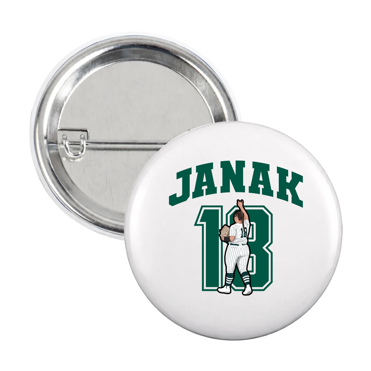 Game Day Button — Number in White