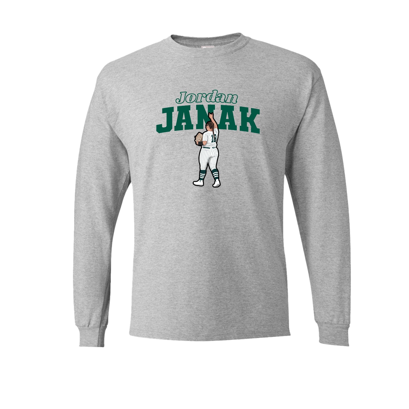 Long Sleeve Tee — Name Arch in Grey