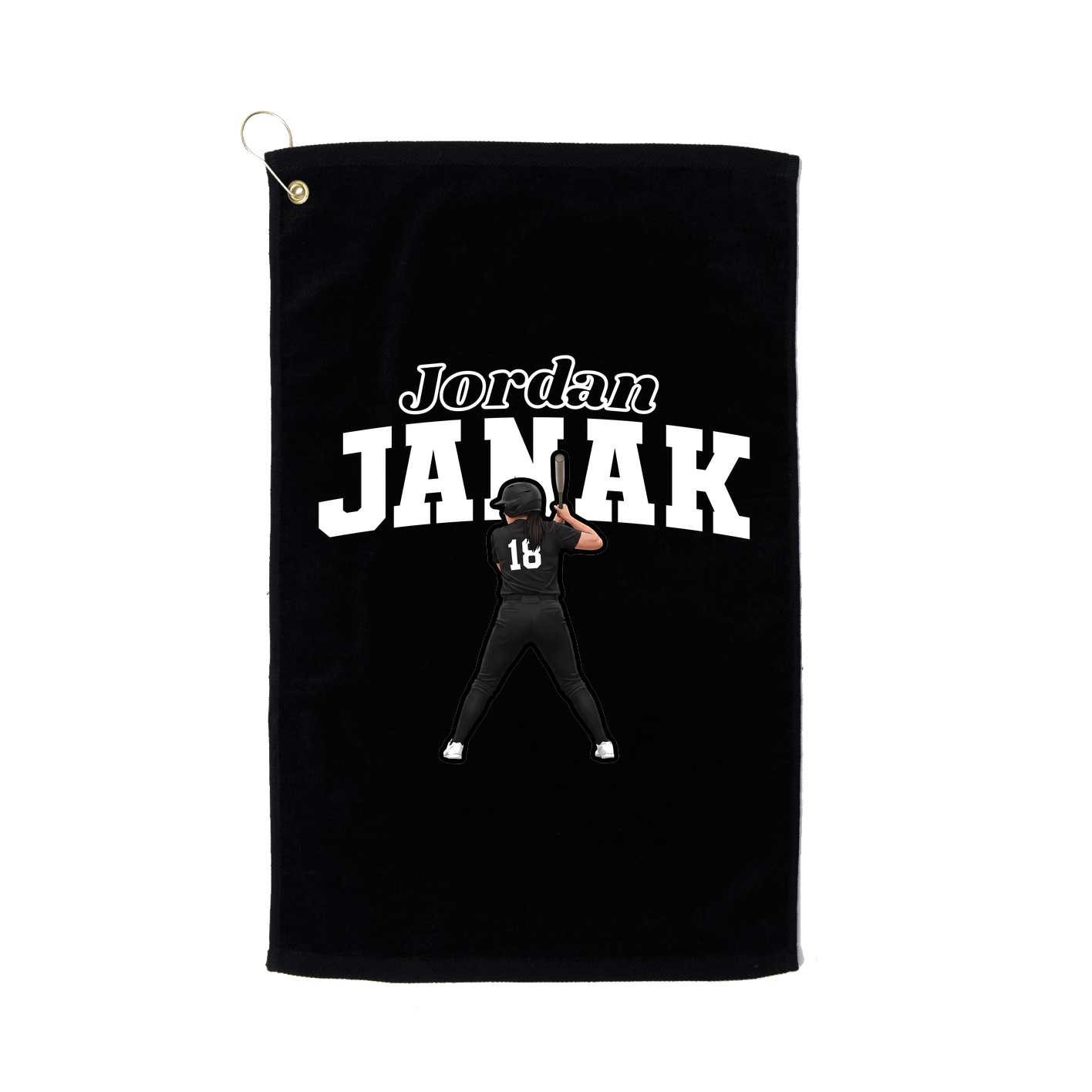 Golf Towel — Name Arch in Black