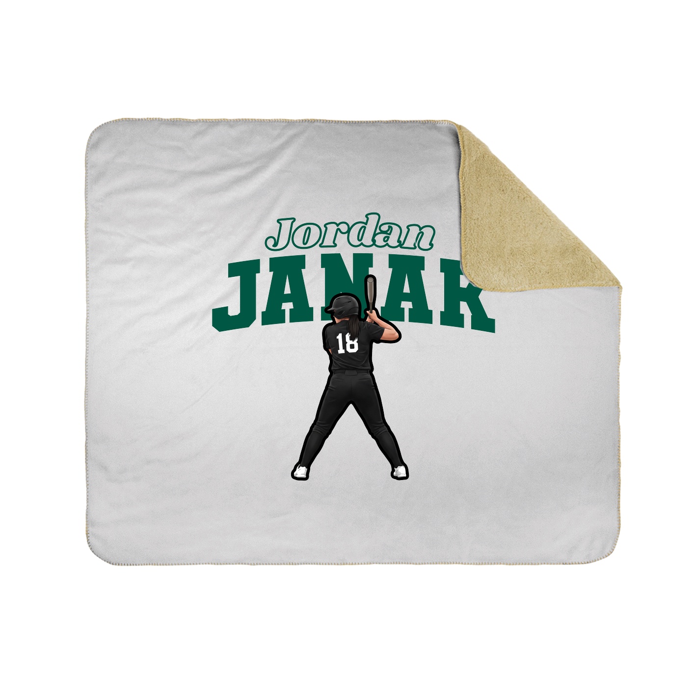 Throw Blanket — Name Arch in White