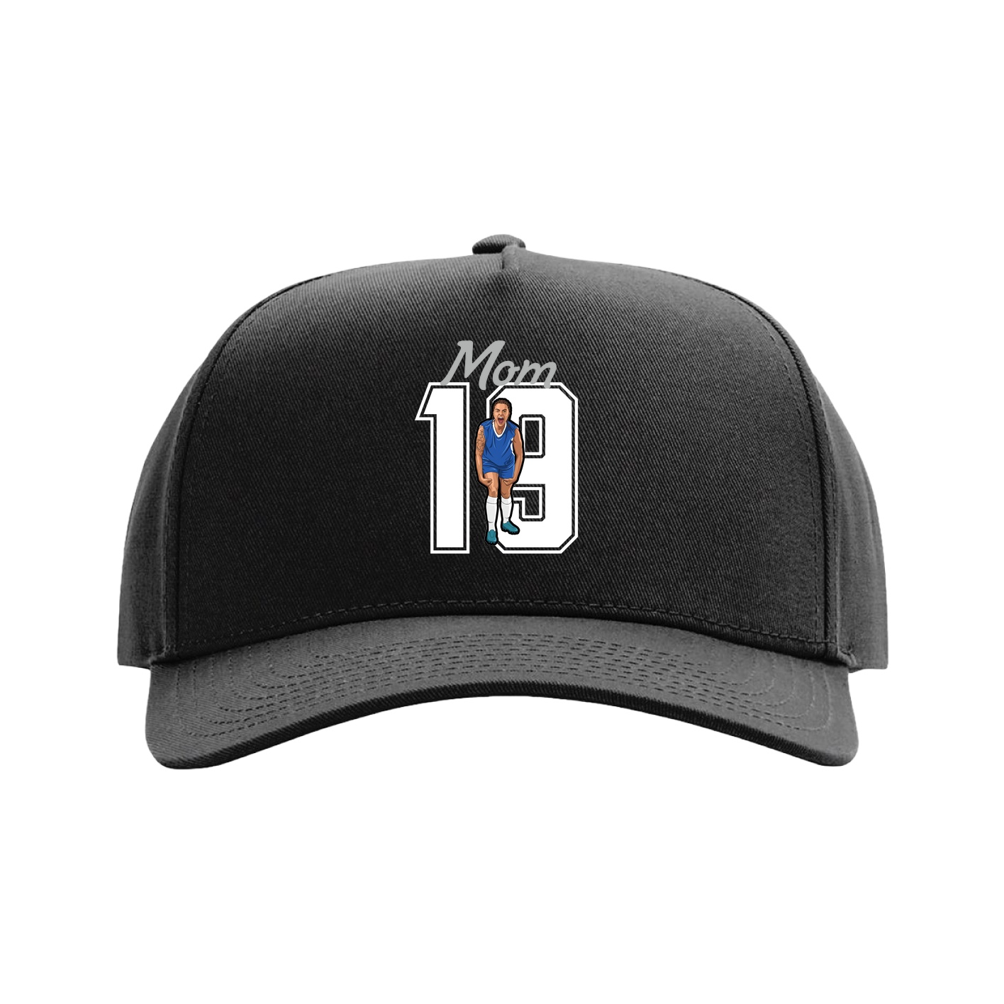 Full Fabric Five-Panel Champ Cap — Mothers Day Shirsey in Black