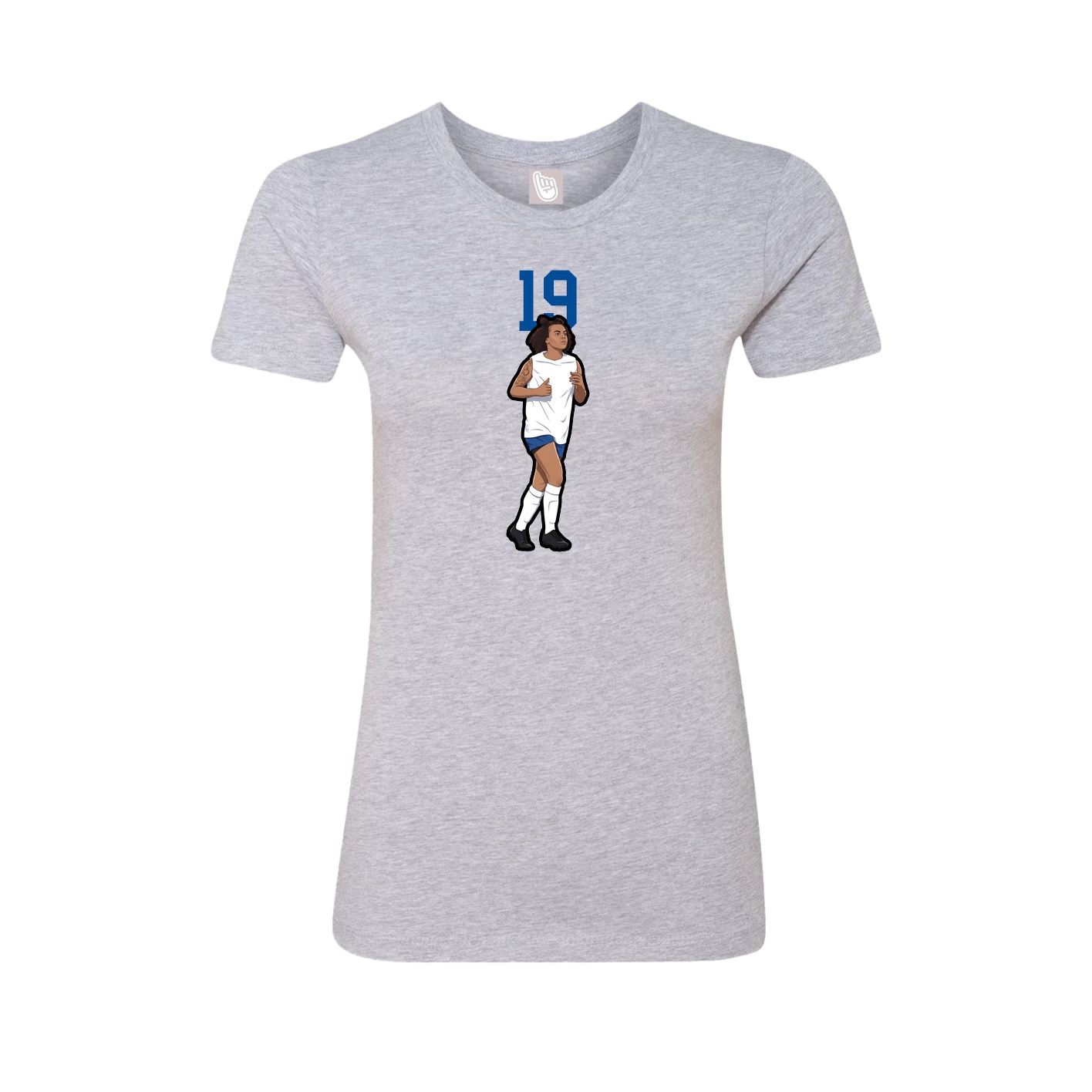 Fitted Women's Tee — Number Top in Grey