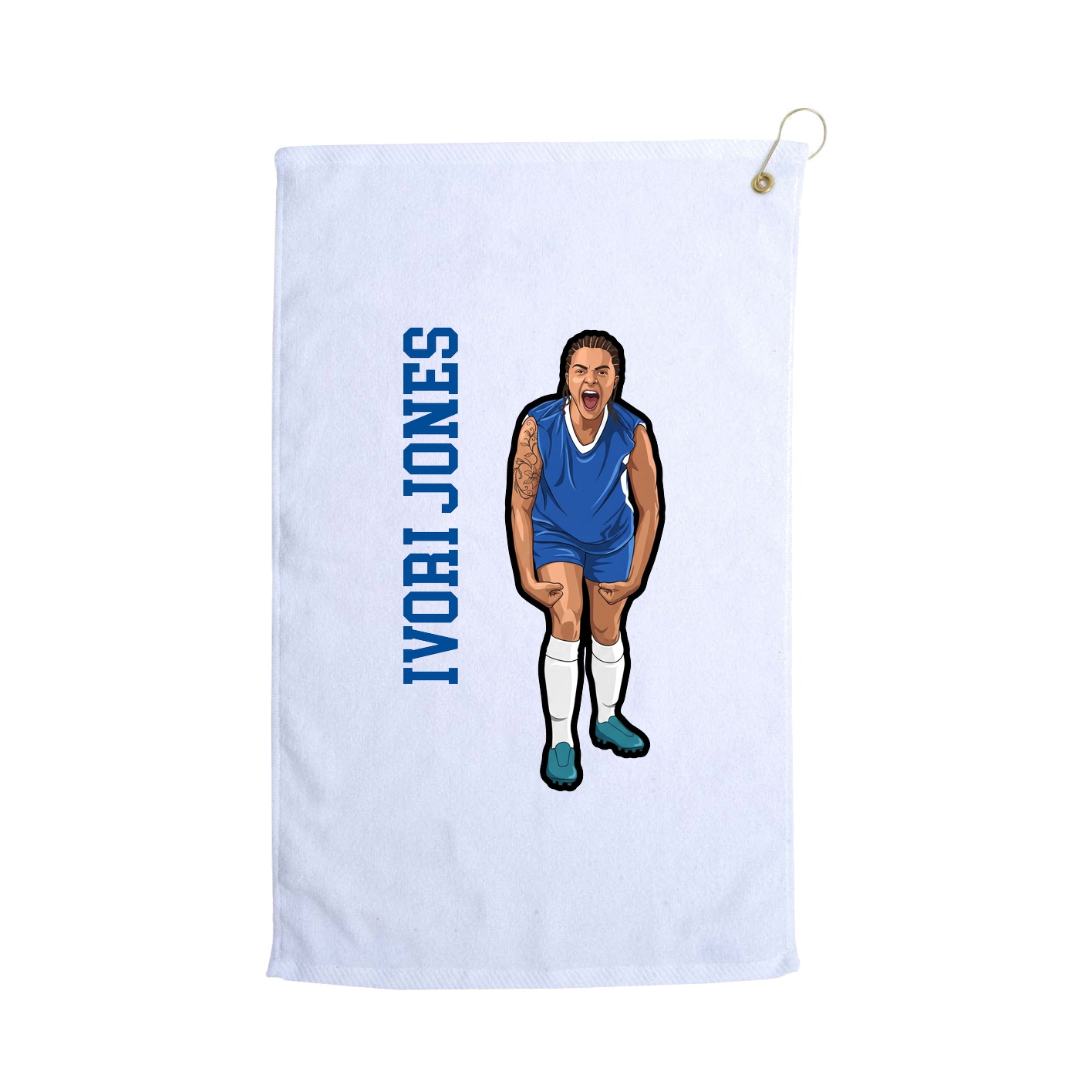 Golf Towel — Name Vertical in White