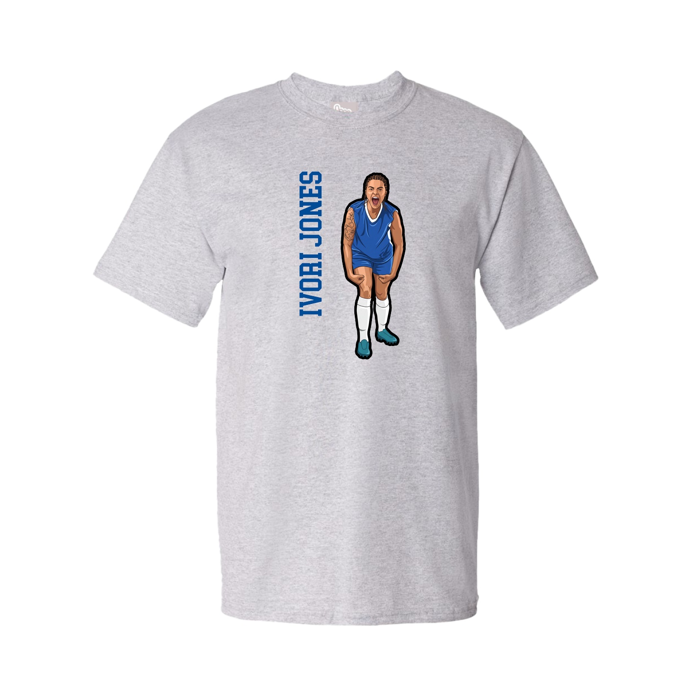 Youth Tee — Name Vertical in Grey