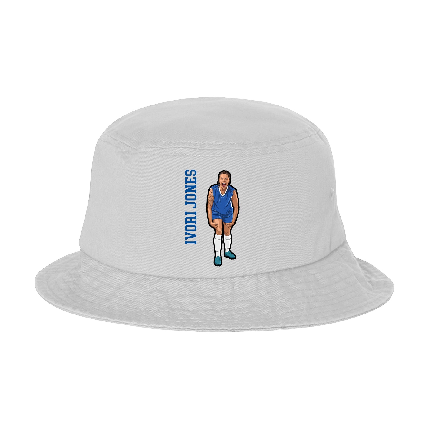 Bucket Cap — Name Vertical in White