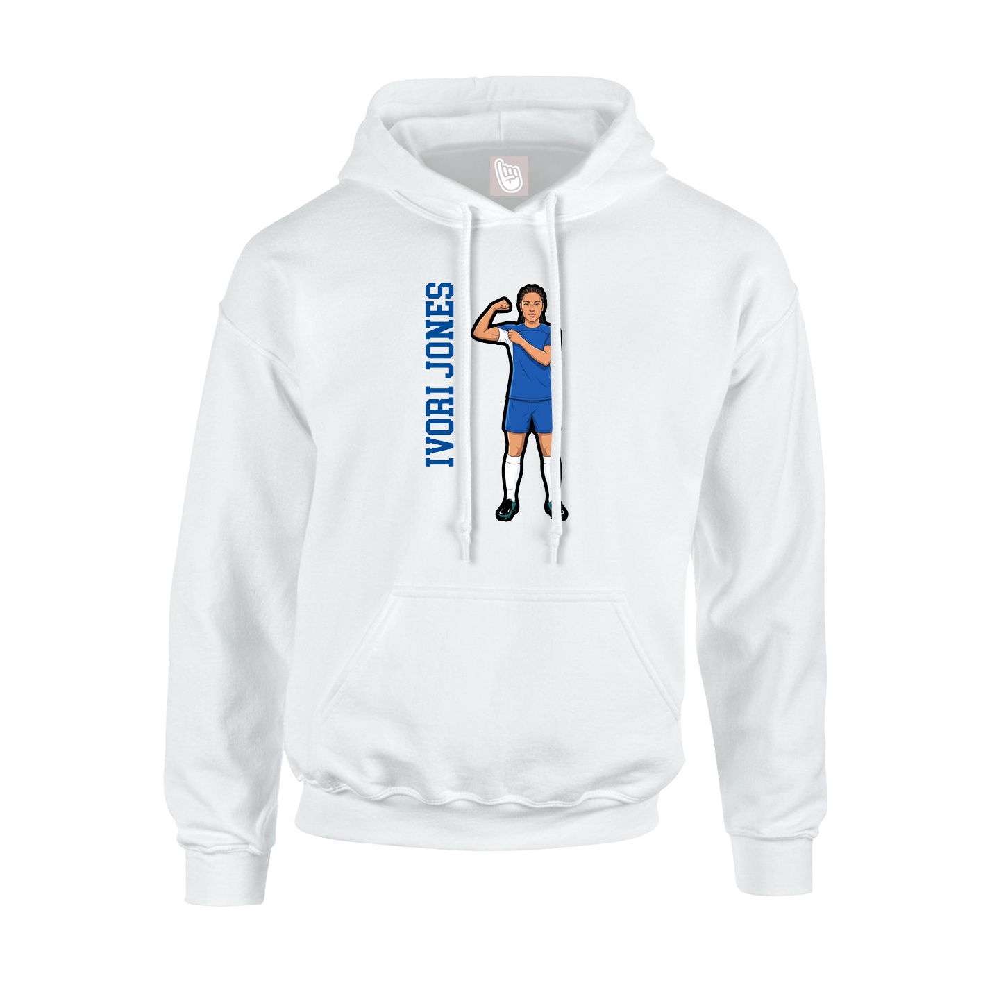 Youth Hoodie — Name Vertical in White