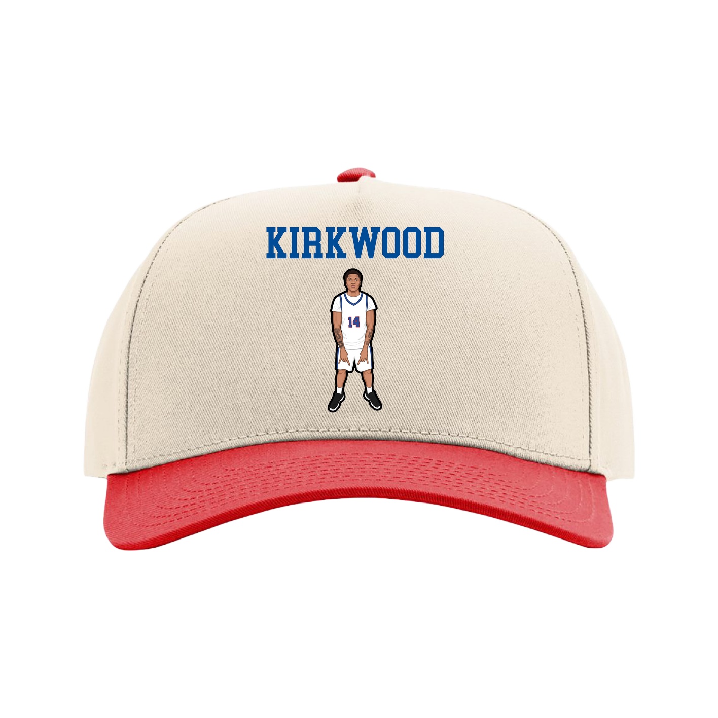 Full Fabric Five-Panel Champ Cap — Shirsey in Cream/Red