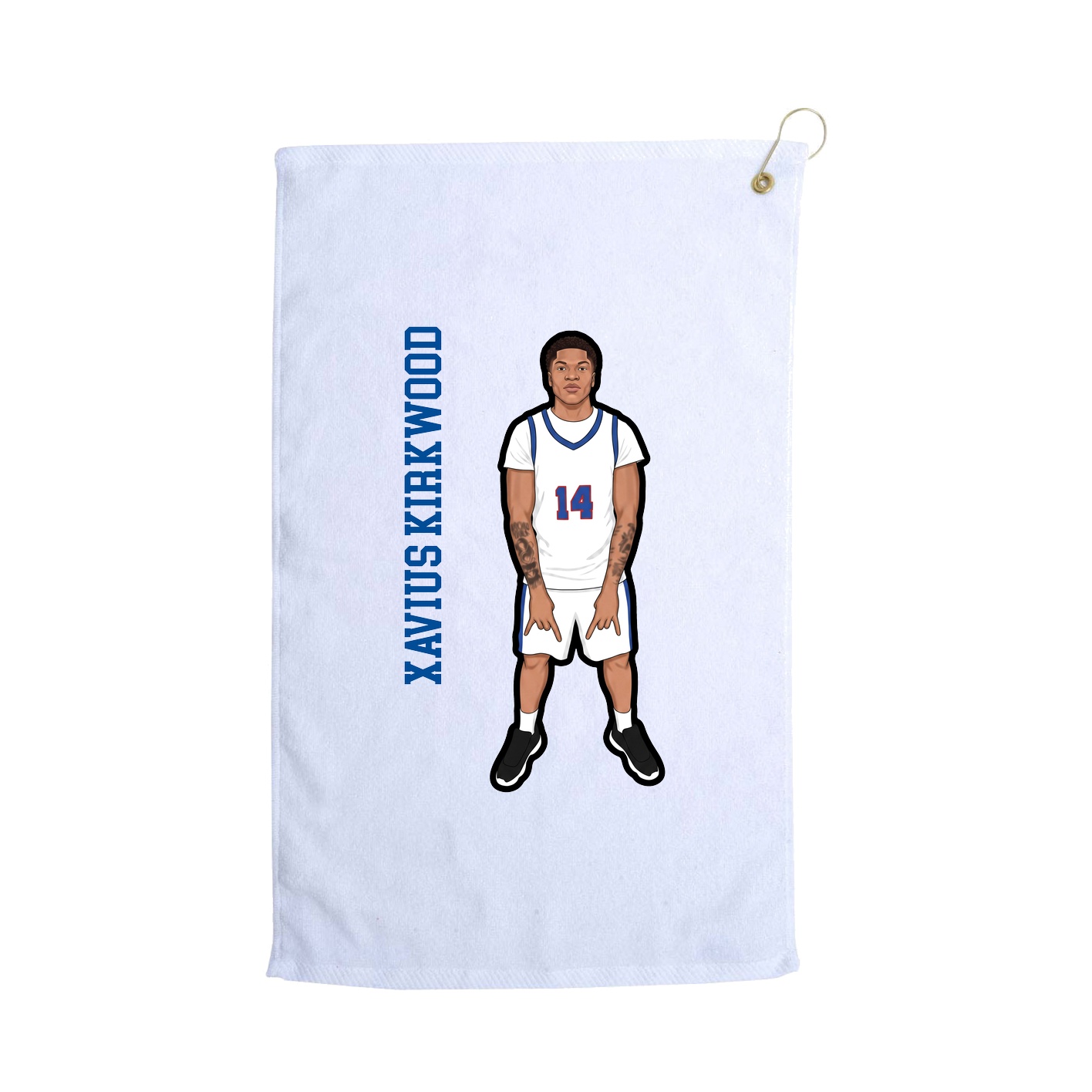 Golf Towel — Name Vertical in White