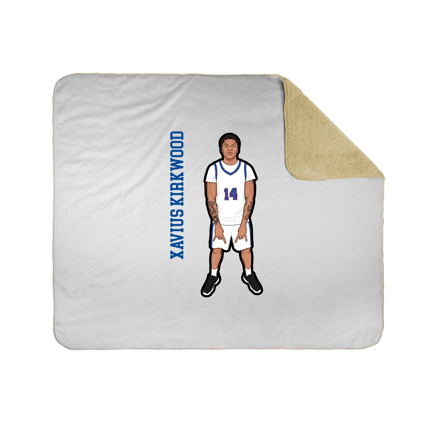 Throw Blanket — Name Vertical in White