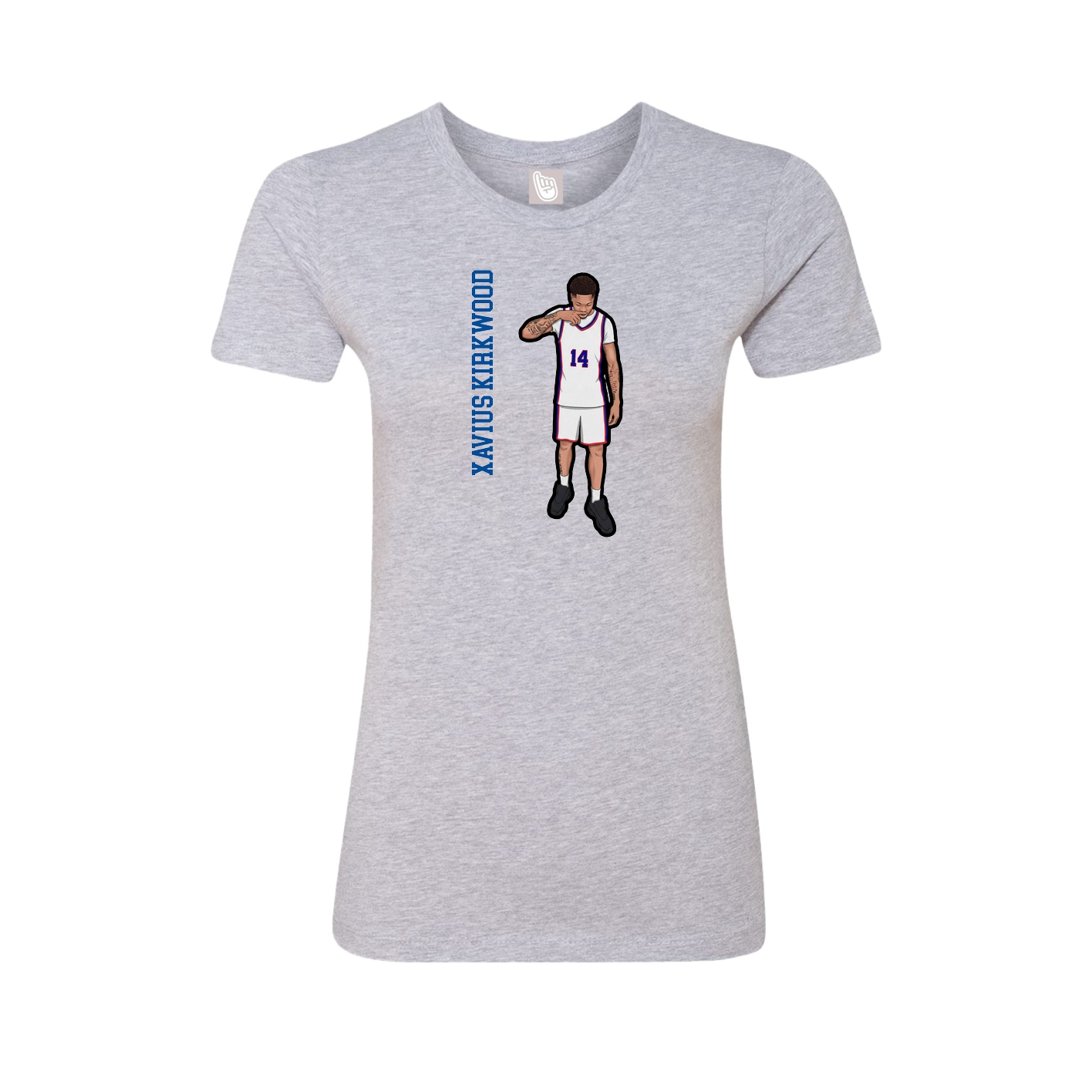 Fitted Women's Tee — Name Vertical in Grey