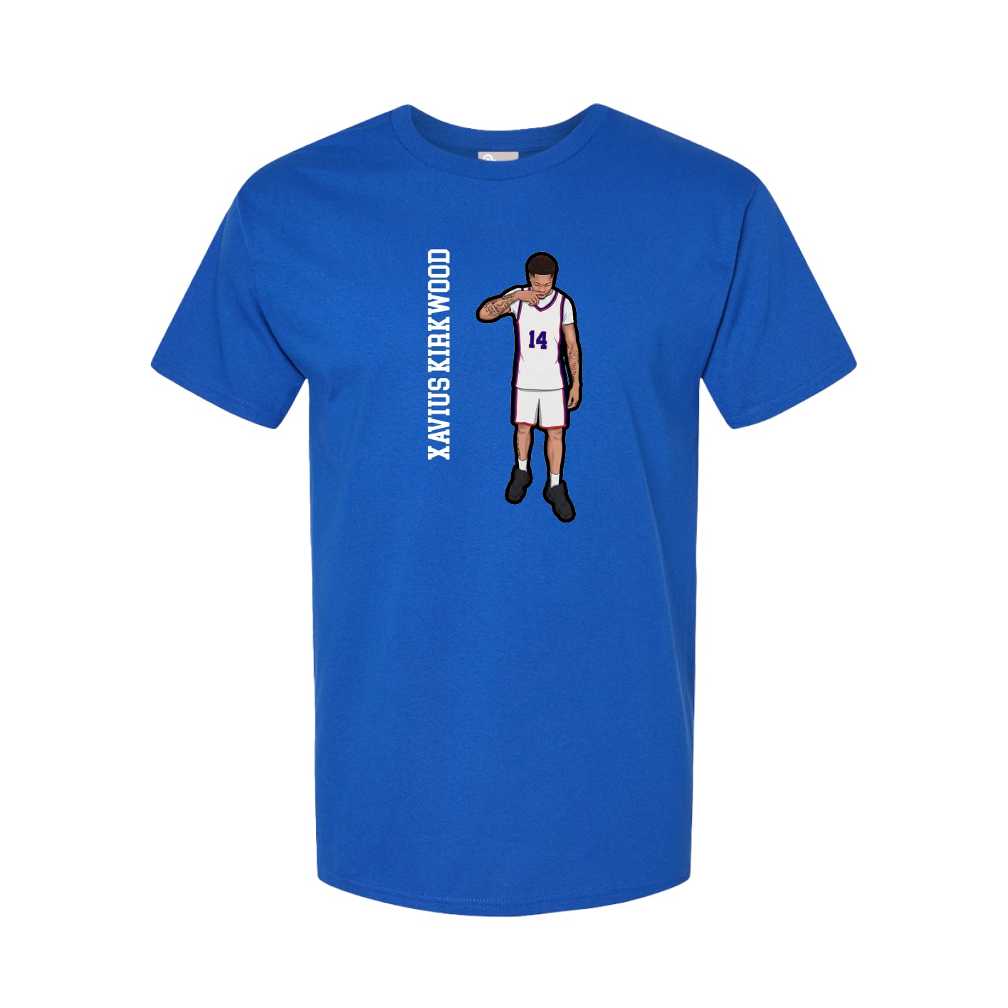 Youth Tee — Name Vertical in Royal