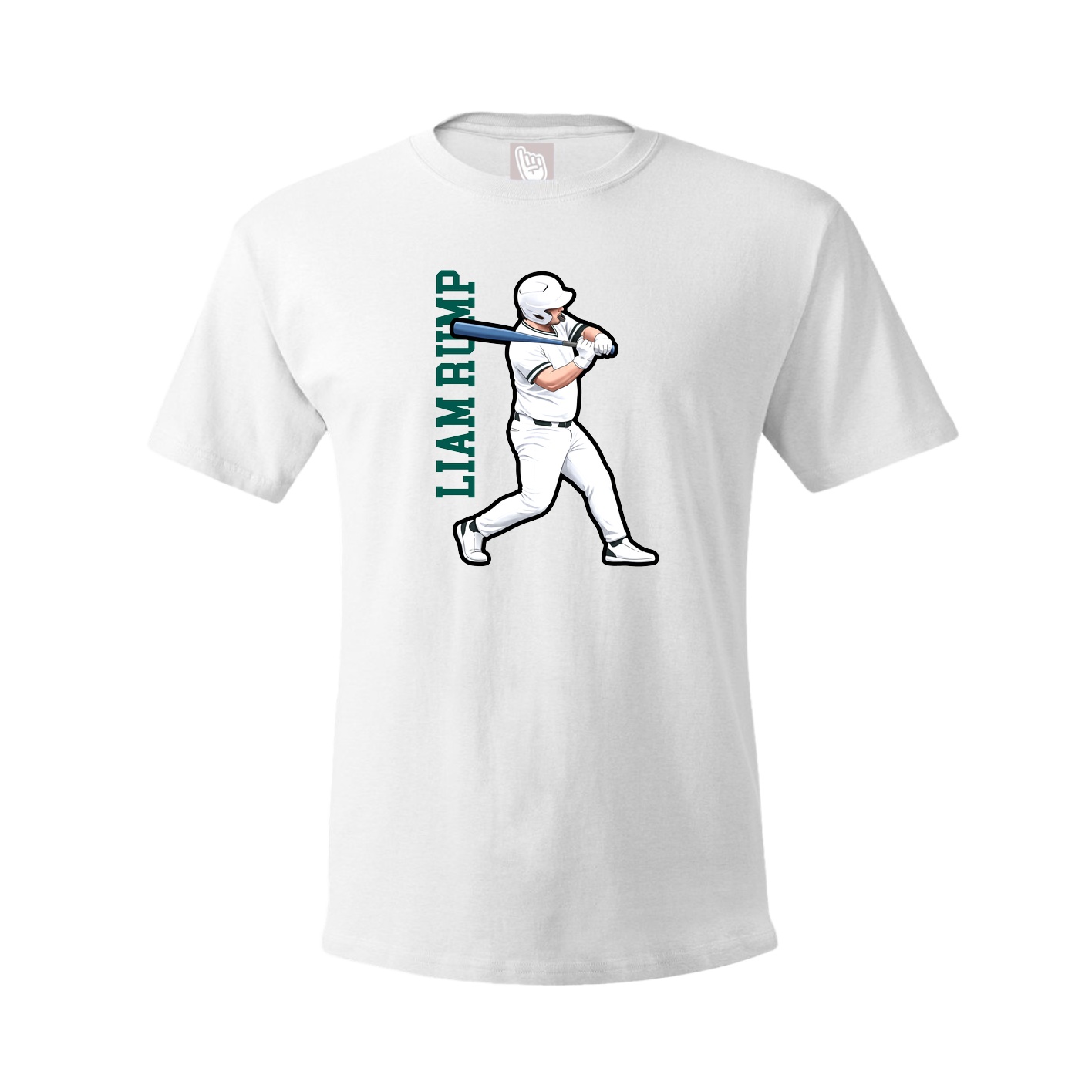 Tee — Name Vertical in White