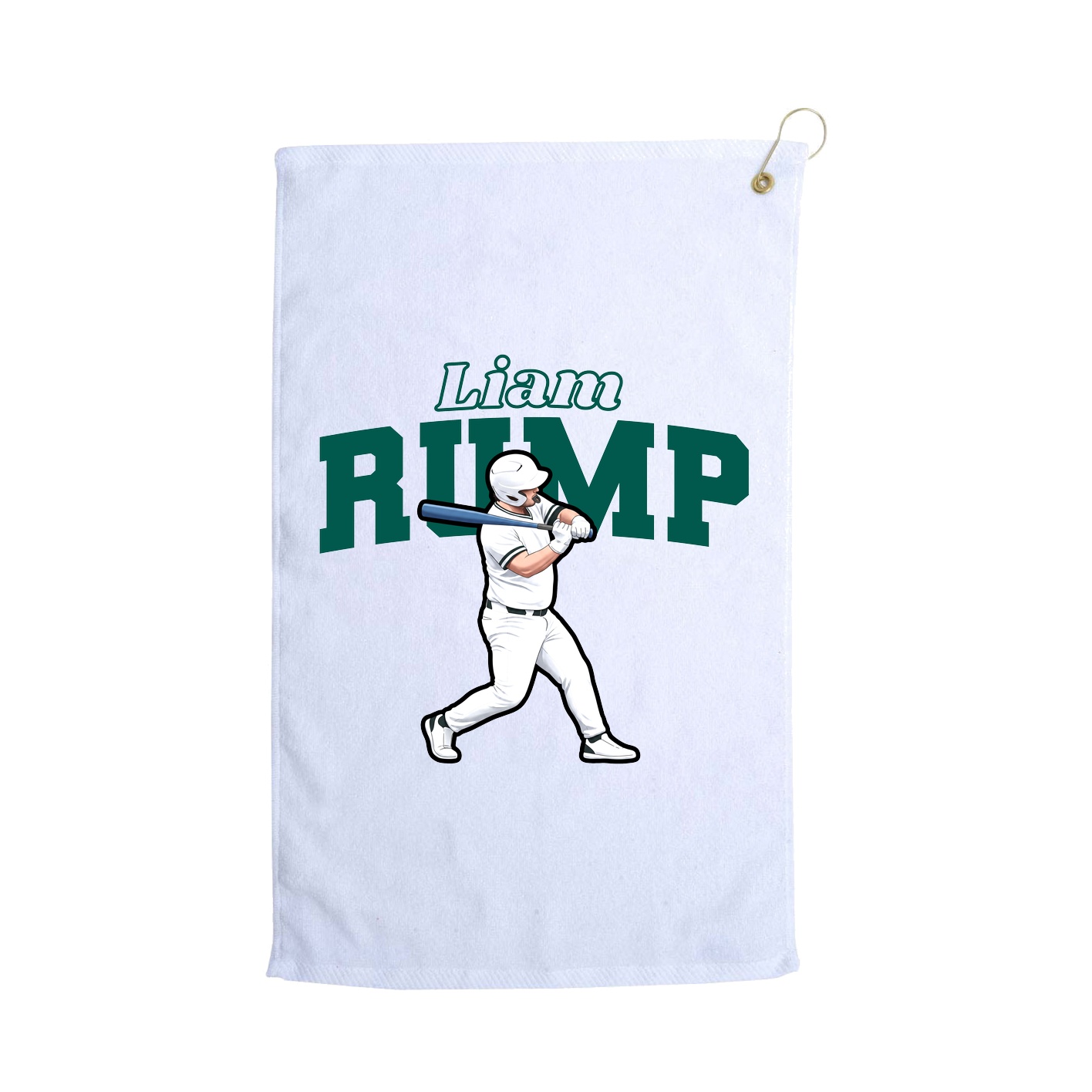 Golf Towel — Name Arch in White