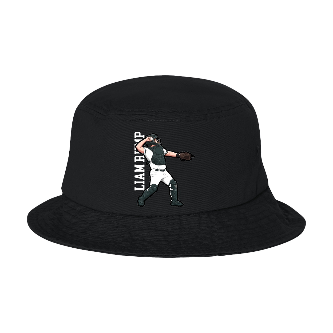 Bucket Cap — Name Vertical in Black