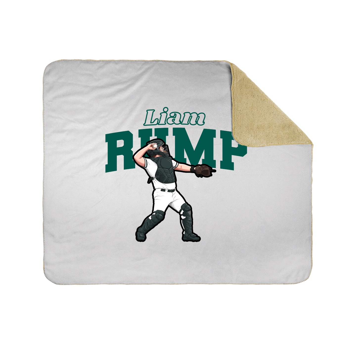 Throw Blanket — Name Arch in White