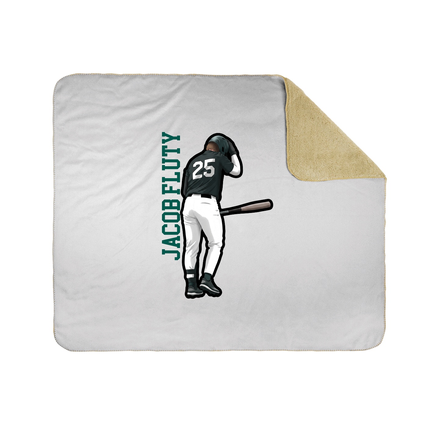 Throw Blanket — Name Vertical in White