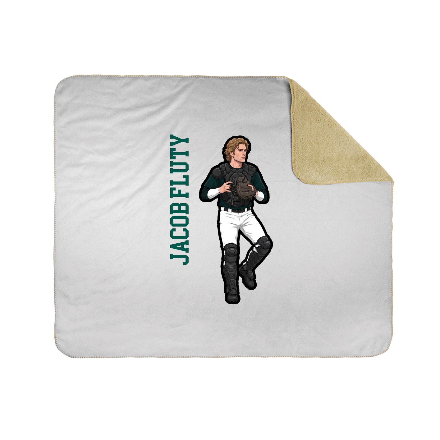 Throw Blanket — Name Vertical in White