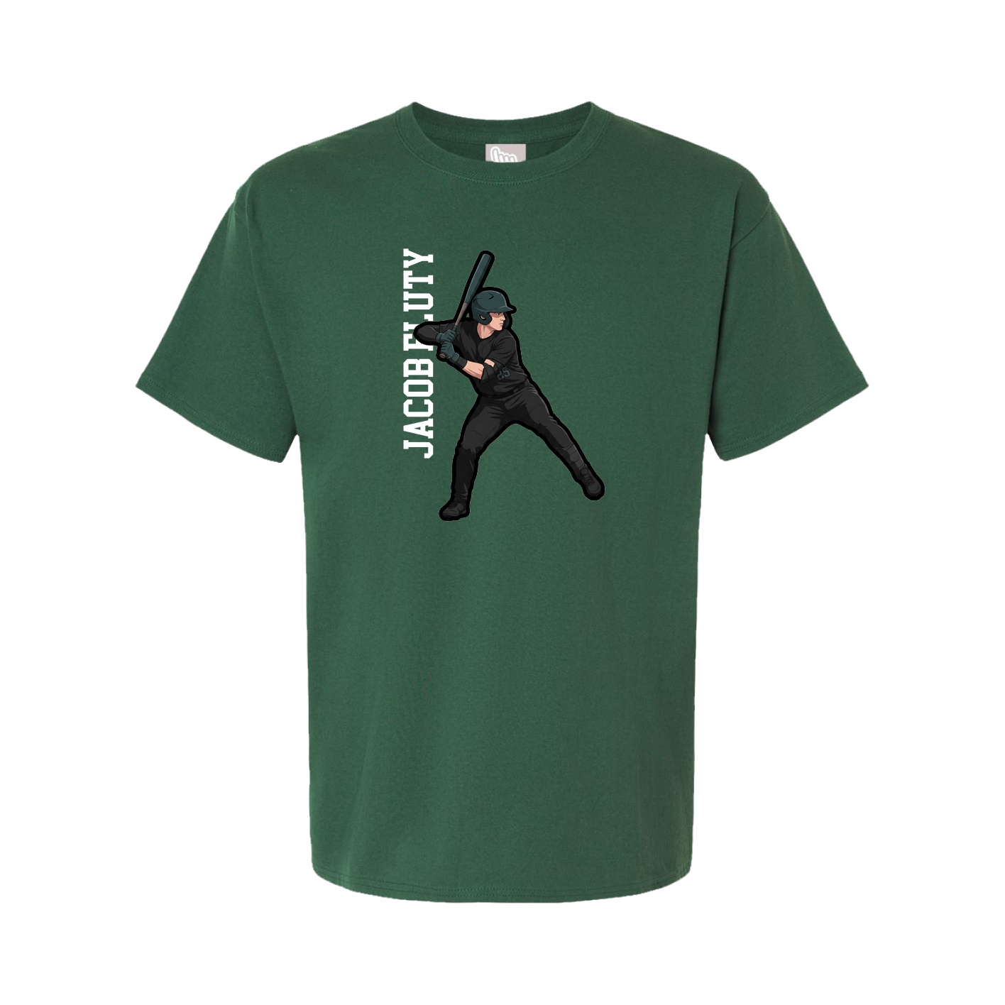 Tee — Name Vertical in Green