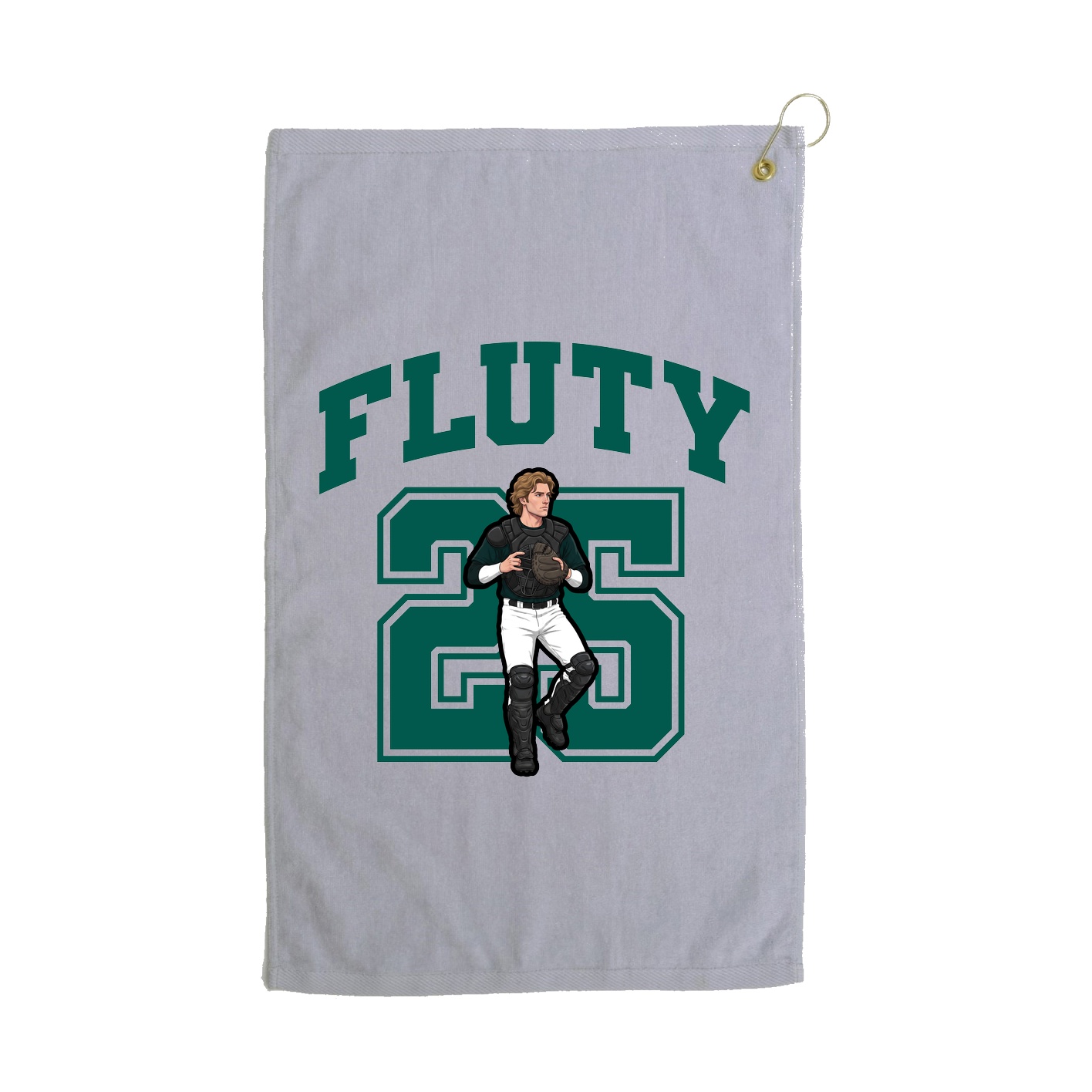 Golf Towel — Number in Grey