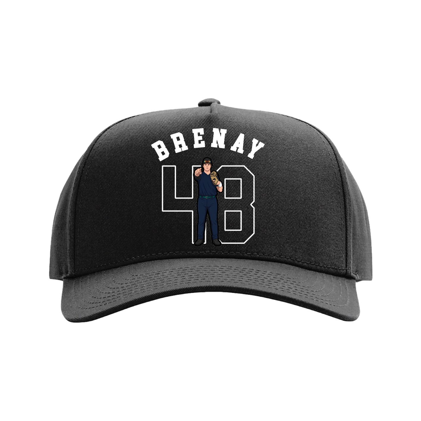 Full Fabric Five-Panel Champ Cap — Shirsey Arch in Black