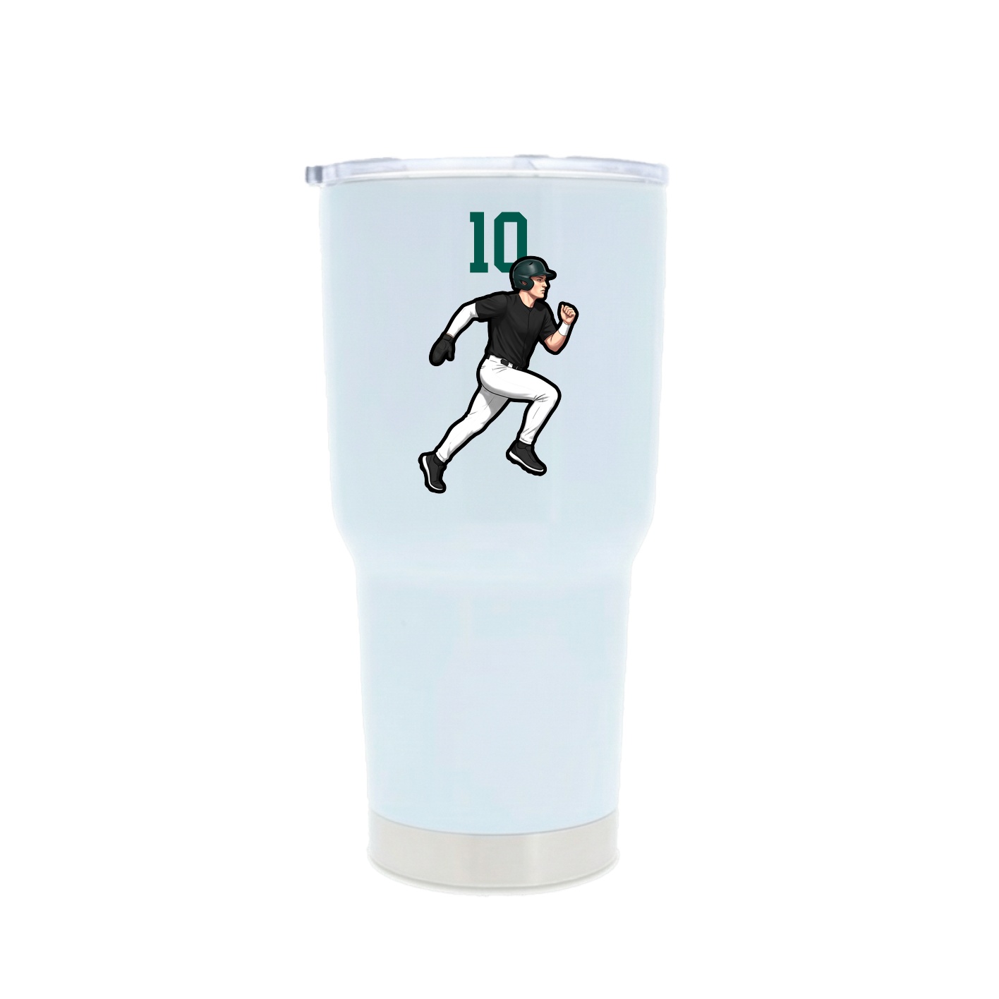 30oz Stainless Steel Tumbler — Number Top in White