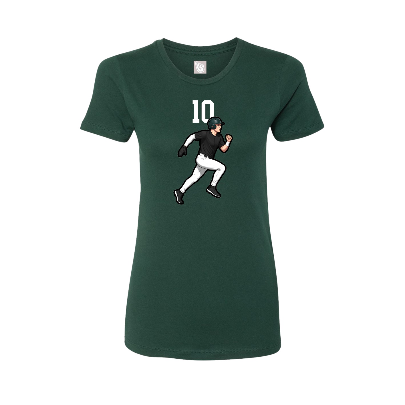 Fitted Women's Tee — Number Top in Green