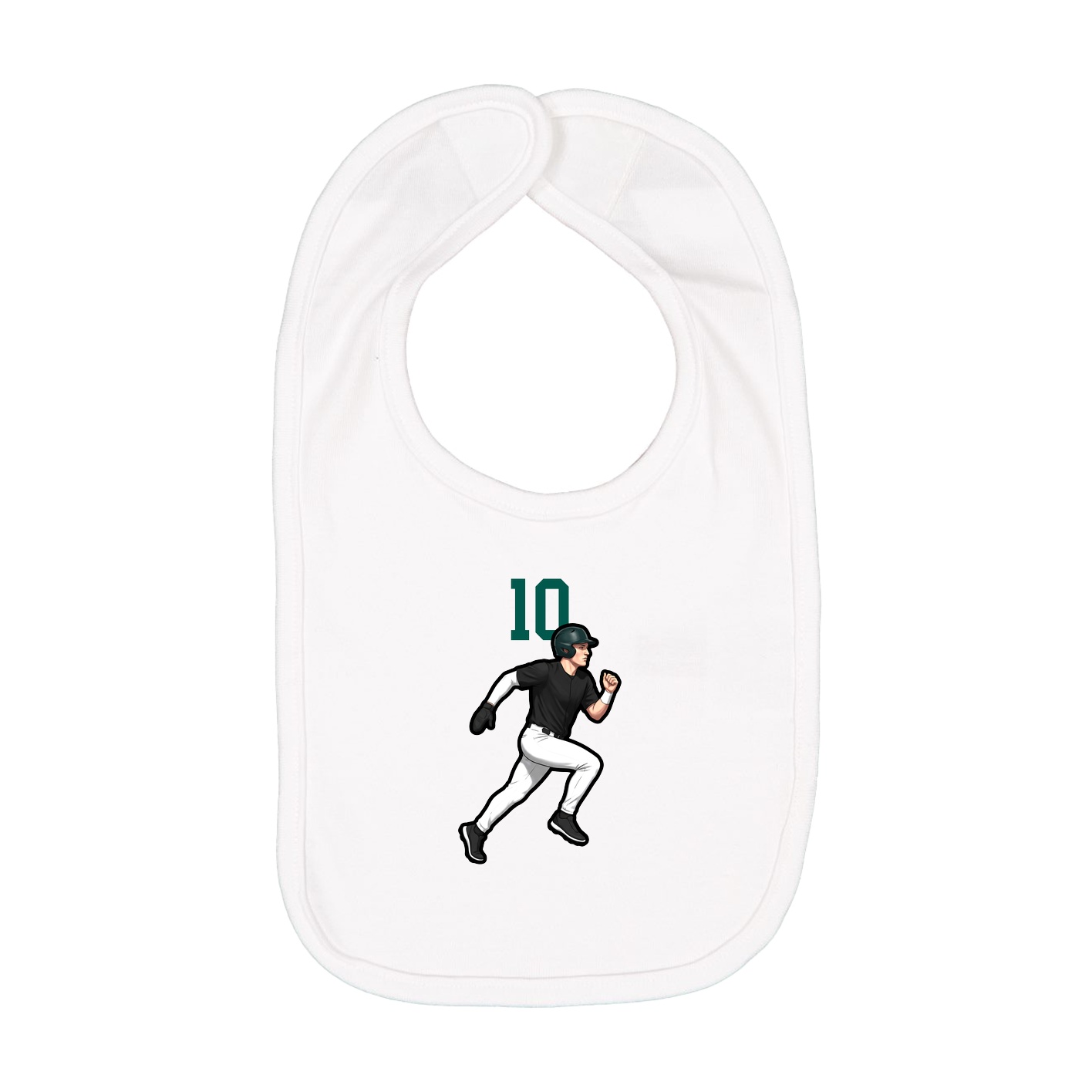 Infant Bib — Number Top in White