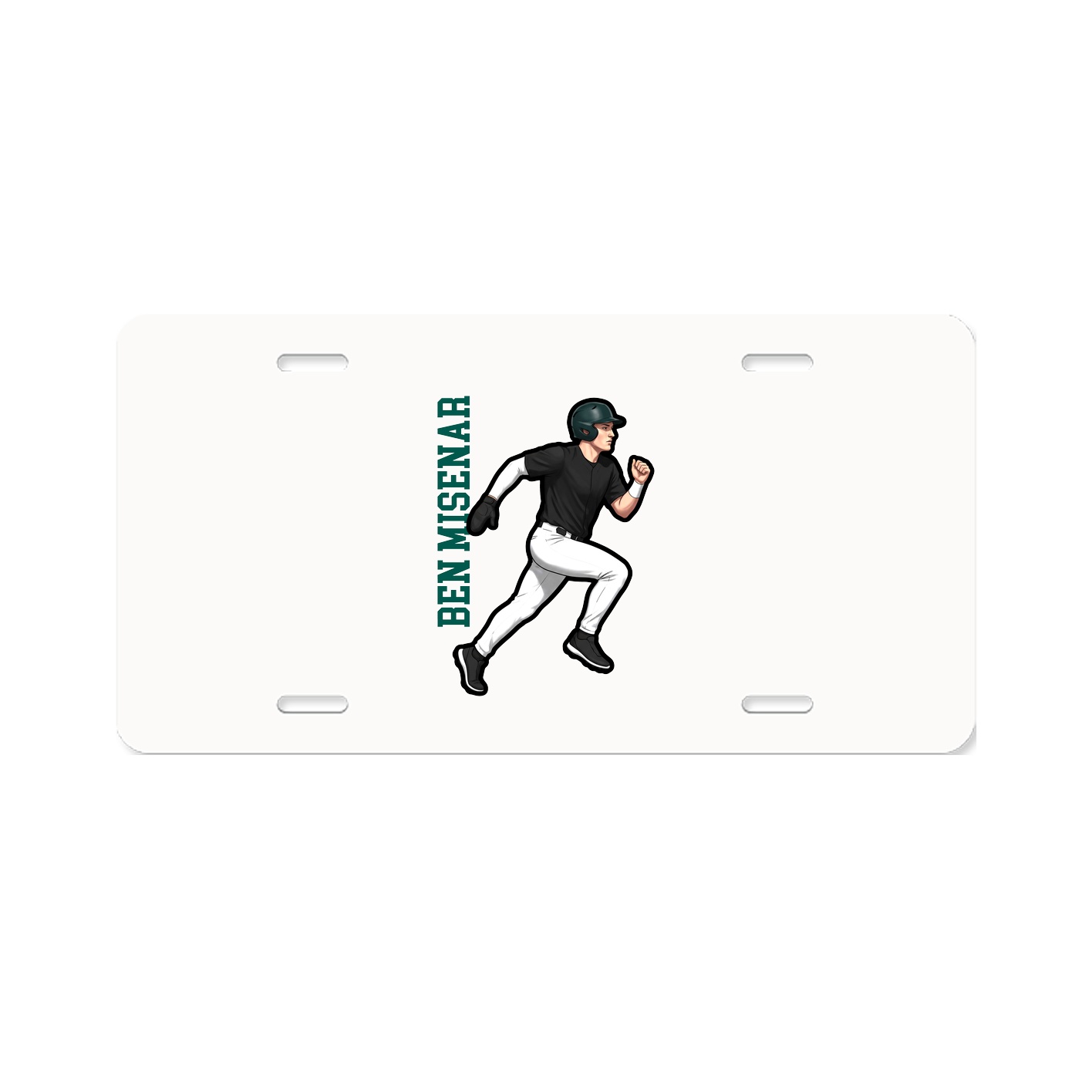 License Plate — Name Vertical in Classic