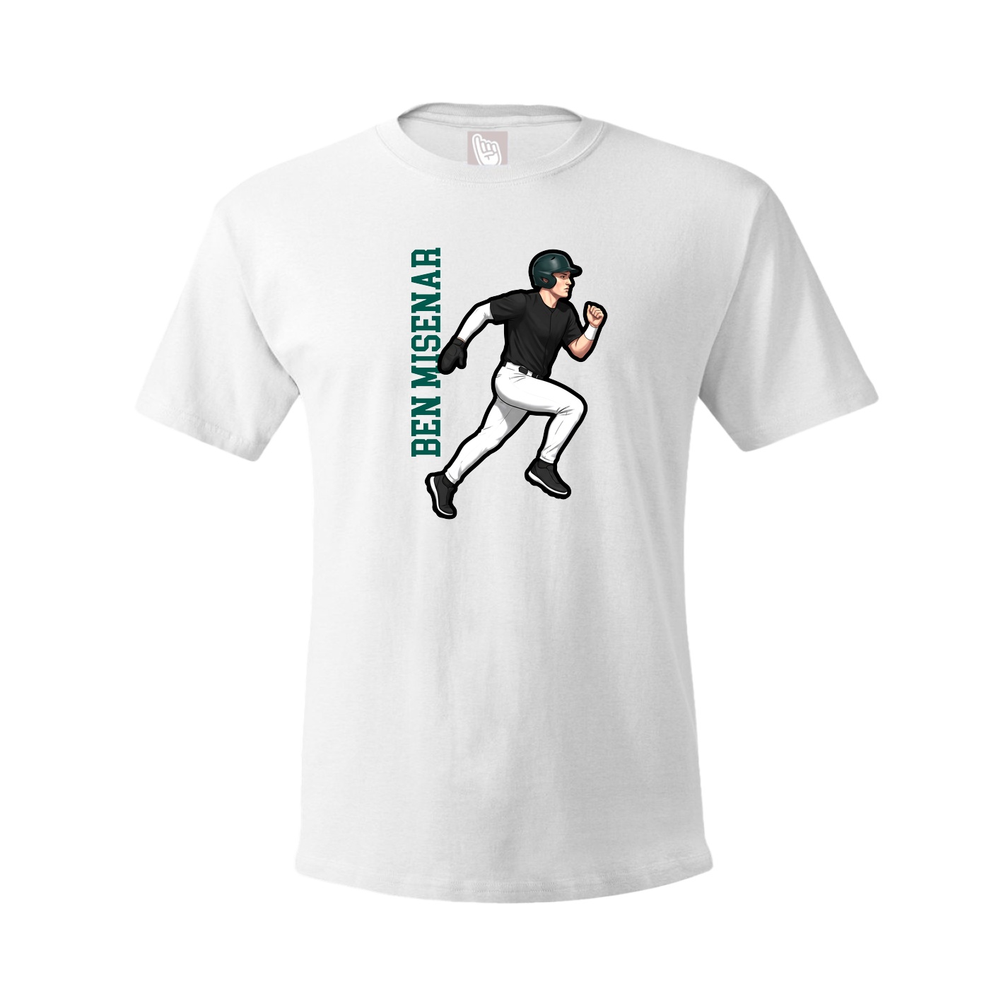 Tee — Name Vertical in White