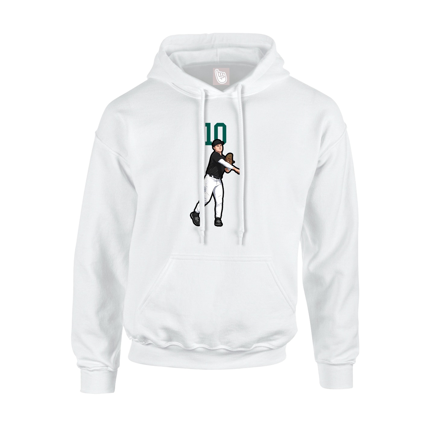 Hoodie — Number Top in White