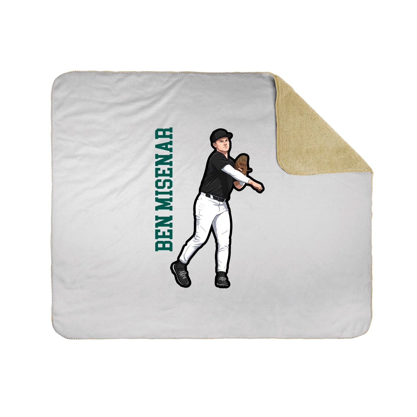 Throw Blanket — Name Vertical in White