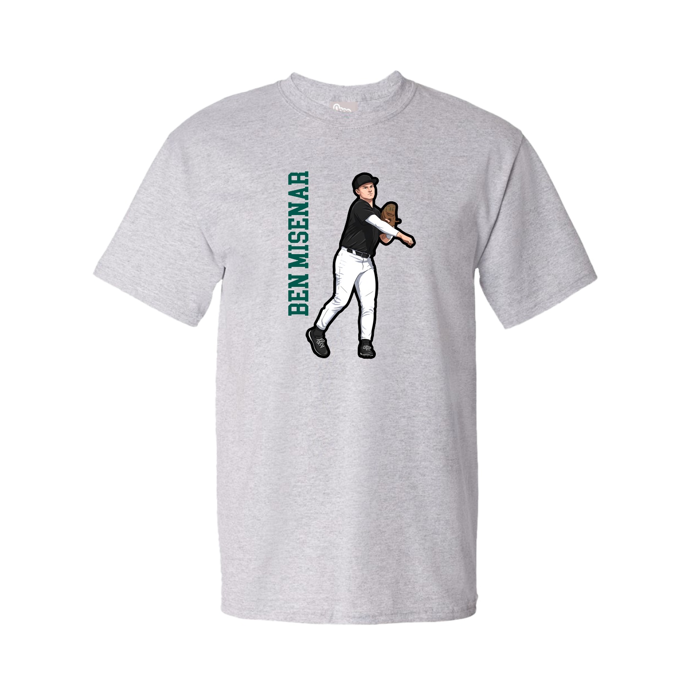 Youth Tee — Name Vertical in Grey