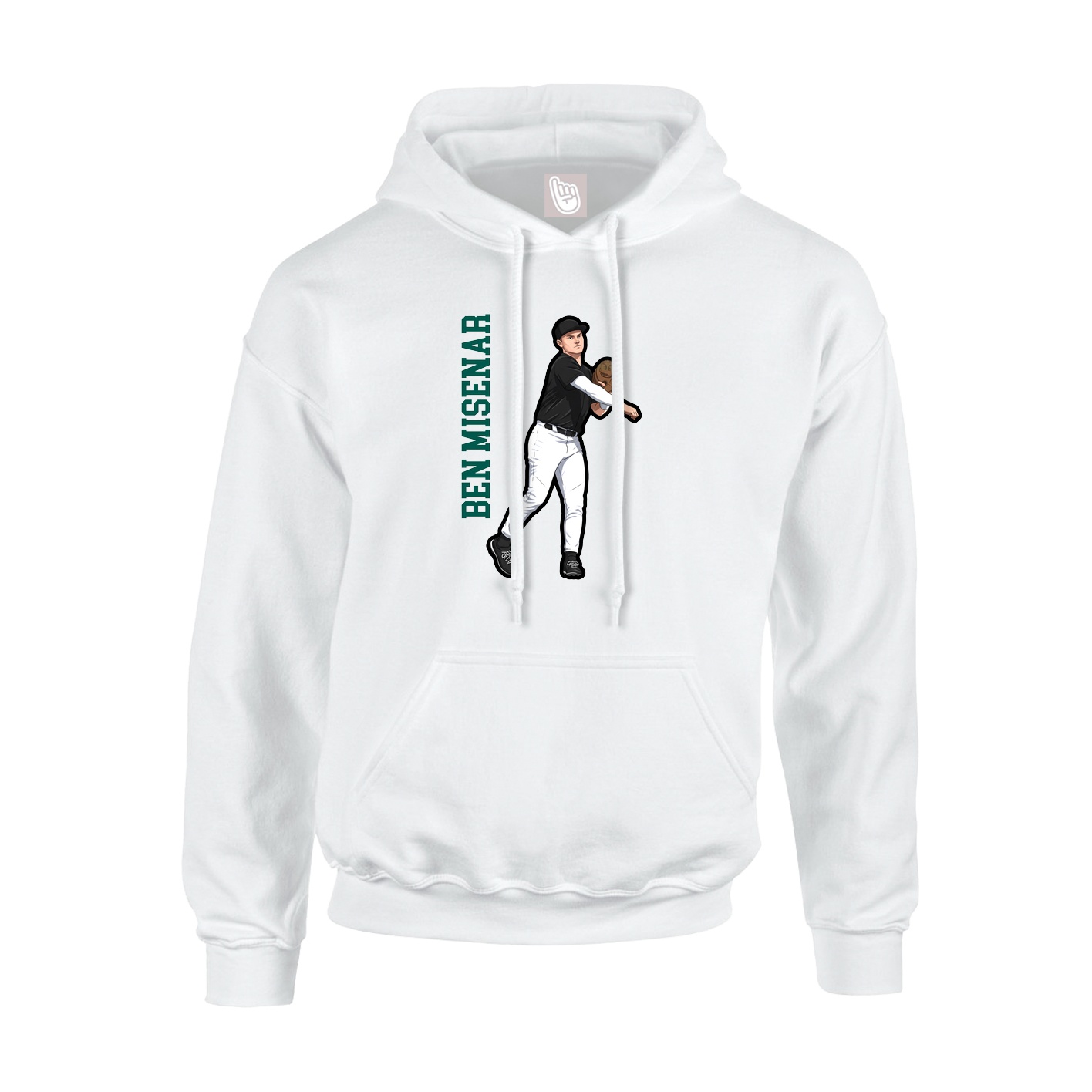 Hoodie — Name Vertical in White