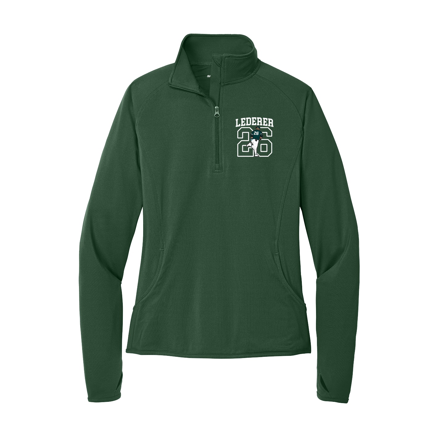 Women's Q-Zip Pullover — Shirsey in Green