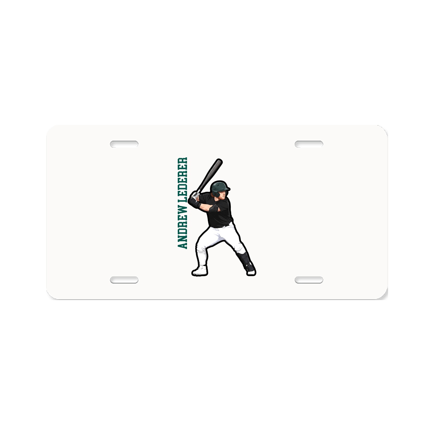License Plate — Name Vertical in Classic