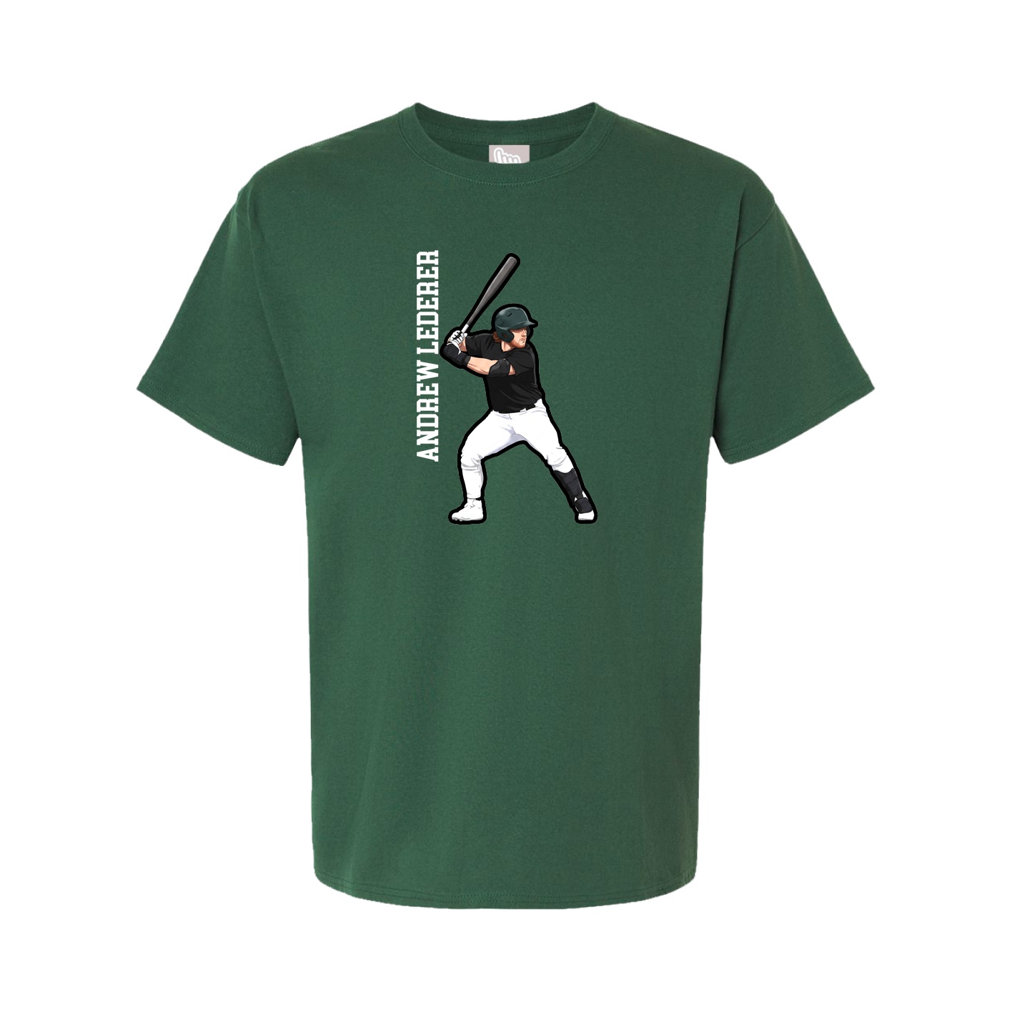 Tee — Name Vertical in Green