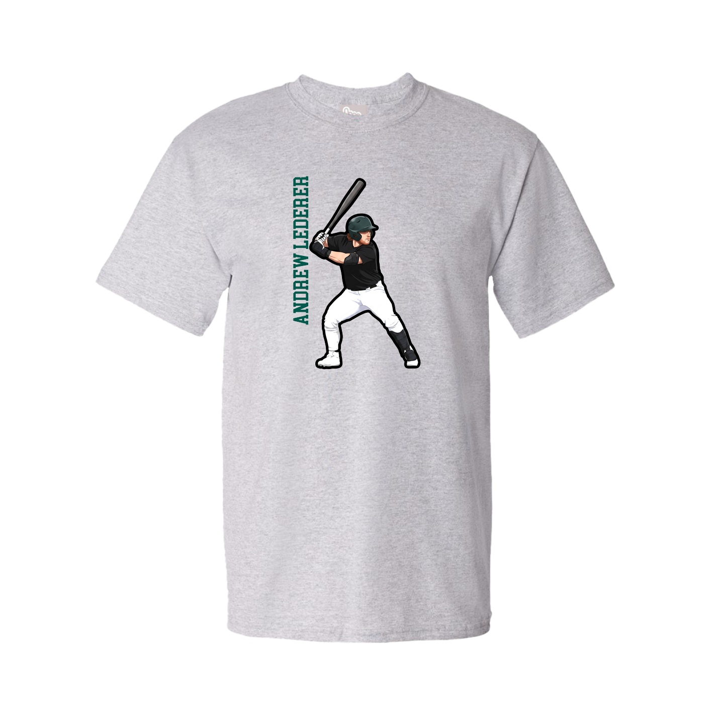 Youth Tee — Name Vertical in Grey